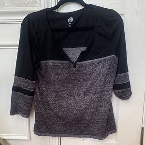 SO Black and Gray Long Sleeve Women's Top